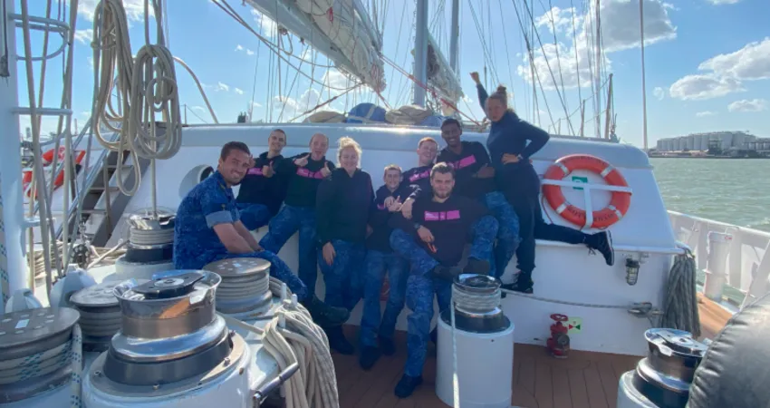 Studenten VeVa Maritiem op Zeilschip de Eendracht