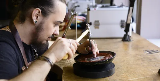 Silversmith Design student