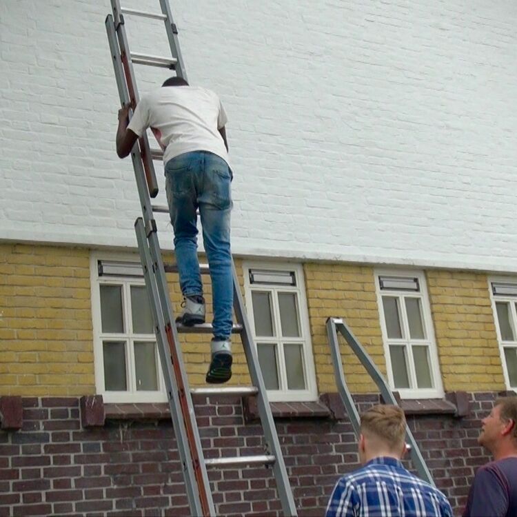 Op de ladder